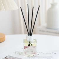 Diffuseur d'arômes de luxe pour la maison, marque personnalisée, parfum d'intérieur longue durée, décoration de la maison, cadeau, flacon d'huile en verre de 50 ml, diffuseur à roseaux