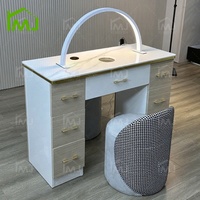 Table de Manucure de Luxe pour Salon avec Aspirateur à Poussière