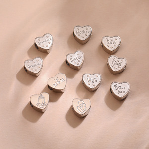 Collares de moda de joyería de serie familiar DIY de acero inoxidable en forma de corazón para madre, padre, esposa, hermana, hijo, <span class=keywords><strong>Dios</strong></span> - Product Image 4