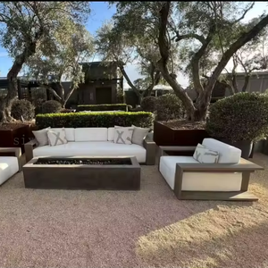 Nueva Llegada, Juego de Sofás de Jardín de Madera de Teca Modernos y de Lujo, Muebles de Exterior - Product Image 5