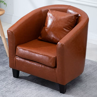 Fauteuil d'appoint moderne en similicuir PU, écologique et imperméable, pour salon, appartement, hôtel