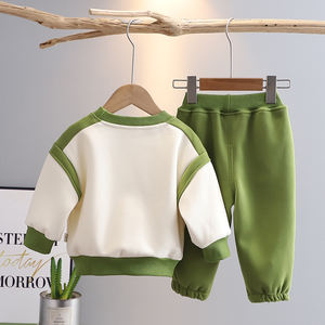 2024 nouveau pull à capuche d'hiver lettres anglaises garçons enfants à manches longues mode hiver <span class=keywords><strong>style</strong></span> deux pièces ensemble - Product Image 3