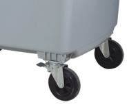 Grande poubelle en plastique d'extérieur de 1100 litres avec roues pour la gestion des déchets de chantier industriel