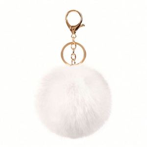 Wholesale Furry Shaped Faux Rabbit Pom Keychain Soft Plush Key Hanging Fur Ball Keychains <b>Fluffy</b> Tote Car <b>Bag</b> Gift - Product Image 4