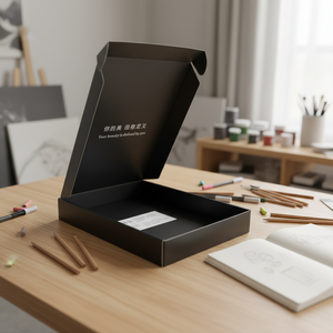 Boîtes rigides noires personnalisées avec logo en estampage à chaud personnalisé Boîtes d'expédition Emballage de bijoux Boîtes en papier pliables pour l'emballage - Product Image 4