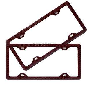 100% soporte de marco de placa de matrícula de coche de fibra de carbono <span class=keywords><strong>real</strong></span> dos agujeros - Product Image 1
