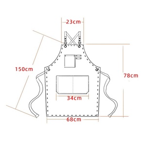Tùy Chỉnh Vải Không Thấm Nước Bông Mềm Đầu Bếp Tạp Dề Có Thể Điều Chỉnh Làm Việc Tạp Dề Bền Denim Tạp Dề Cho Người Lớn - Product Image 4