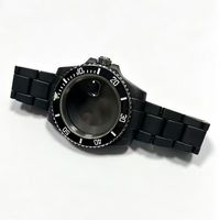 Kit de boîtier en céramique noire mate 40 mm, bracelet en céramique, lunette rotative, verre saphir, montre multifonction respirante 3135 2824