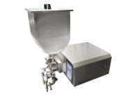 Machine de remplissage personnalisée pour liquides, haute précision, avec trémie en U en acier 316L et deux buses de remplissage pneumatiques