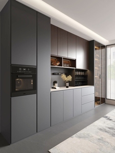 <span class=keywords><strong>Buffet</strong></span> vitrine à cadre ouvert avec porte en verre anti-poussière pour salon et salle à manger de luxe à concept ouvert - Product Image 3