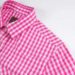 <span class=keywords><strong>Chemise</strong></span> à manches longues à <span class=keywords><strong>carreaux</strong></span> décontractée pour femmes avec poche 100% <span class=keywords><strong>coton</strong></span> tissé Boutons devant - Product Image 4