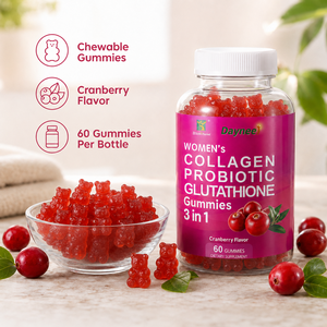 Gummies 3-en-1 <span class=keywords><strong>Collagène</strong></span> Probiotique Glutathion pour Femmes, Saveur Canneberge, Biotine Vitamine C, Complément Quotidien Beauté et Santé Intestinale - Product Image 2