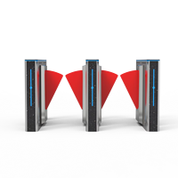 Barrière à battant en acier inoxydable avec lecteur de code QR et système de contrôle d'accès RFID pour salle de sport