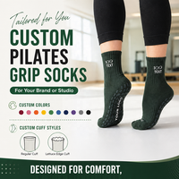 Chaussettes de yoga et de Pilates en coton avec grip, logo personnalisé en jacquard, absorbant la transpiration, antidérapantes, pour la barre et l'entraînement, pour femmes