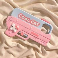 Focus 3D dessin animé chat pistolet silicone antichoc accessoires de téléphone portable étui pour iPhone 11 12 13 14 15 Pro Max