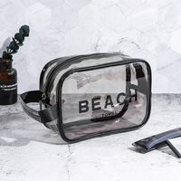 Sac de voyage en PVC transparent néon approuvé par la TSA petite trousse de maquillage pour femmes et hommes pochette cosmétique transparente pour articles de toilette