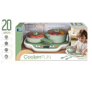 Set Cucina Giocattolo in Plastica per Bambini, 20 Pezzi, con Fornello a Induzione Simulato, Suono Vapore e Funzioni Interattive per Bambini dai 3 Anni in su - Product Image 4