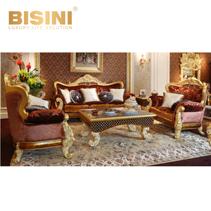 Mobili da soggiorno in stile francese royal set componibile in velluto divano classico, design unico mobili antichi per soggiorno - Product Image 6