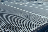 Grille en acier galvanisé à chaud, soudée, dentelée, résistante à l'eau, anticorrosion, pour plateforme industrielle, tranchée, sol, parc, extérieur