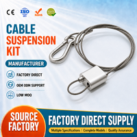 Kit de suspension de plafond OEM/ODM en gros avec câble métallique, pince à câble, verrou de cycle et pince à boucle