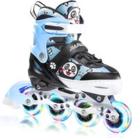 Patins à roulettes en ligne Panda Design Factory, prix de gros abordable, taille ajustable, avec cadre en alliage d'aluminium et roues lumineuses en PU