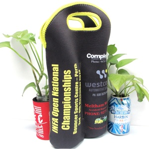 Rượu tàu sân bay Tote Túi hai chai cách điện Neoprene rượu vang/Nước Giữ chai cho du lịch với an toàn thực hiện xử lý - Product Image 5
