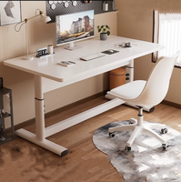 Nouveau bureau de travail intelligent en mélamine 2024, réglable en hauteur, à moteur unique, pour ordinateur de bureau