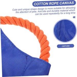 Promotional Custom Logo Pet Product Durable Canvas Cotton Rope Flying Disc Dog Toy for Fetch Game Tug Game - Product Image 5