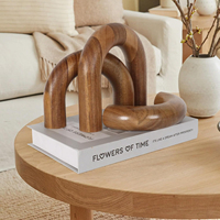 Lot de 3 étagères décoratives en bois, style esthétique moderne, objet décoratif pour table basse, décoration de table pour console