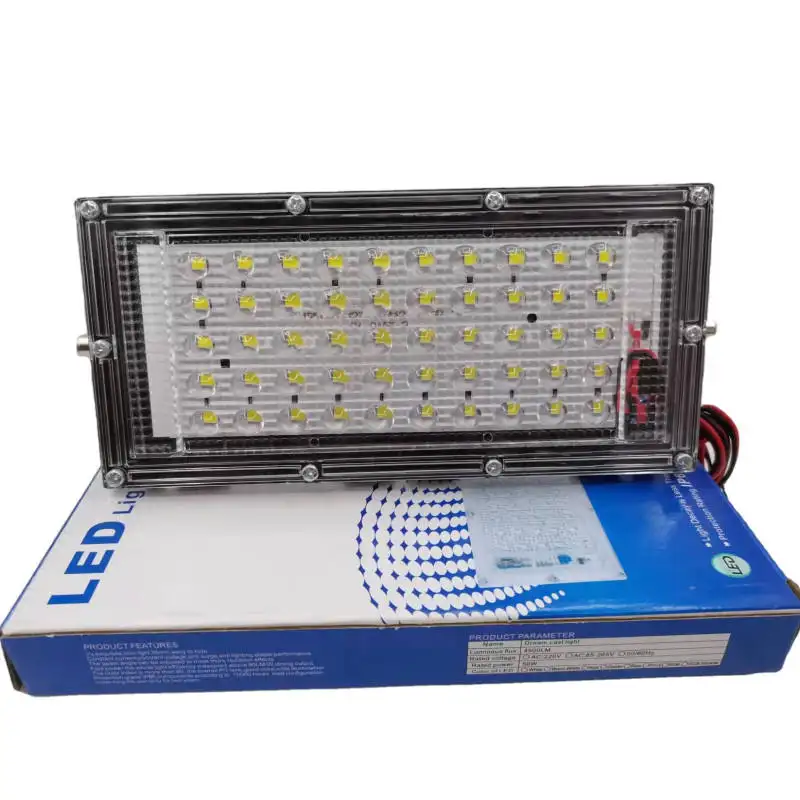 Iluminación exterior impermeable 12V 50W lámpara portátil colgante reflector de aluminio fundido a presión 100 vatios Luz de inundación led