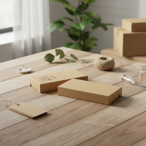 Scatola Ecologica in Carta Kraft 82x42x10 mm, Imballaggio Riciclabile per Conservazione in Cartone - Product Image 3