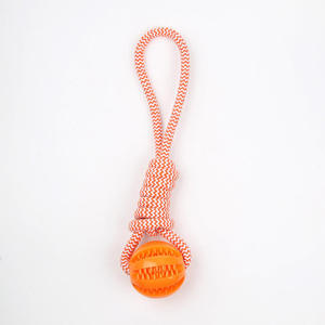 New Cotton Rope <b>Dog</b> Interactive Toy Hand Pull Leaky <b>Ball</b> <b>Dog</b> Chew Toy Rubber <b>Ball</b> Chewing <b>Dog</b> Rope Toy - Product Image 6