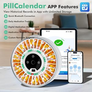 Dispensador de Pastillas Automático Inteligente A1310, Organizador de Medicamentos Controlado por Aplicación con Alerta por Voz, Caja de Medicamentos con Doble Bloqueo para Personas Mayores - Product Image 6