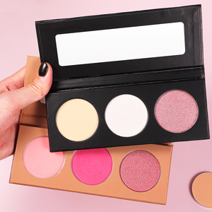 Venta al por mayor OEM logotipo personalizado maquillaje vegano Etiqueta Privada DIY 3 colores maquillaje resaltador contorno bronce paleta de rubor - Product Image 2