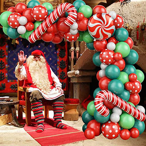 Kit <span class=keywords><strong>de</strong></span> Arco Candyland, Globos <span class=keywords><strong>de</strong></span> Látex Rojos y Verdes con <span class=keywords><strong>Bastones</strong></span> <span class=keywords><strong>de</strong></span> Caramelo y Menta para Decoración <span class=keywords><strong>de</strong></span> Fiestas Navideñas - Product Image 2