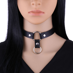 Nuova collana con colletto pendente in pelle sintetica personalizzata punk O <span class=keywords><strong>girocollo</strong></span> con cinturino per clavicola da donna - Product Image 1