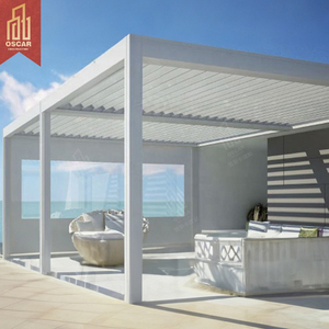 Pergola Autoportante Mirador con Tetto a Lamelle Pieghevoli, Tenda da Giardino, Riparo Antipioggia per Porta d'Ingresso, Tettoia Retrattile in Alluminio - Product Image 4