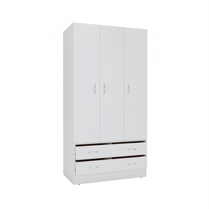 Armadio Westbury Bianco di Depot E-Shop, 3 Ante e 2 Cassetti, Design Moderno per Camera da Letto - Product Image 1