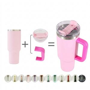 Gobelet isotherme personnalisé en acier inoxydable de 40 oz, tasse de voyage en métal, tasse à café Temos de 20 oz, 30 oz, 40 oz avec poignée et logo - Product Image 4