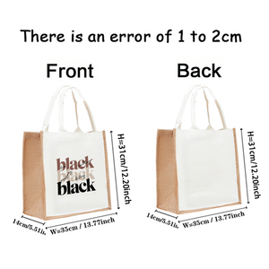 Bolsa de Playa de Lona Grande Personalizada con Patrón de Historia Negra, Bolsa de Regalo Monogramada - Product Image 2