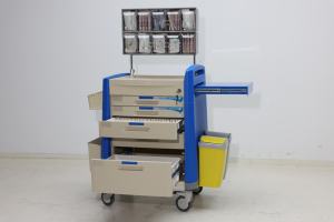 Système d'accès rapide pour l'anesthésie, plateaux pharmaceutiques ABS réglables en hauteur, efficacité chirurgicale moderne pour hôpitaux, commodité pour les hôtels, les écoles et les salles à manger - Product Image 4