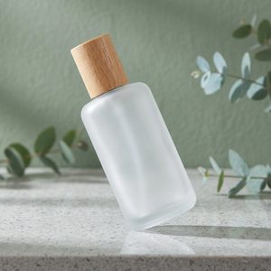 New Designer 50ml Cylindrical Wood Covered Glass Perfume <b>Spray</b> Bottle Carton Packaging 100pcs MOQ Screen Printed Screw Cap Skin - Product Image 3