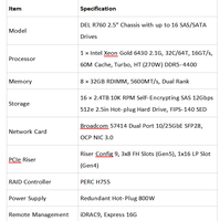 Serveur en rack Dell PowerEdge 2U R7625/R660/R750/R760 neuf, avec processeur, mémoire RAM, disque dur HDD, SSD, en stock, à bas prix
