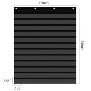 Organisateur mural en tissu durable à centaines de poches (33x27 pouces) – 120 poches, 150 cartes numérotées double face – Noir/Bleu – Rangement pour salle de classe et enseignant - Product Image 4