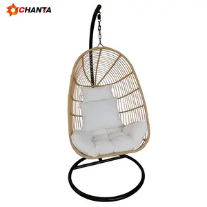 Modern Outdoor Furniture Garden Hanging Rattan Swing Chair Double Soft Wicker Patio Egg Swings Chairs