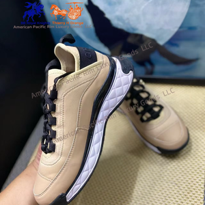 Baskets tendance pour femmes CC en cuir de vachette respirant, confortables, à bout fermé, à lacets, à enfiler, pour la marche et le tennis - Product Image 6