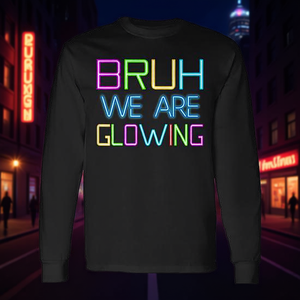 T-shirt à manches longues unisexe col rond pour adulte, motif néon lumineux, idéal pour les promotions et le quotidien - Product Image 3