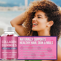 Gummies à la biotine, collagène, vitamine D3, palmier nain, acide hyaluronique, complément alimentaire pour la croissance des cheveux, de la peau et des ongles, pour femmes, sans OGM
