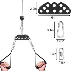 <span class=keywords><strong>Barre</strong></span> de traction latérale multi-prises et plaque d'extension <span class=keywords><strong>pour</strong></span> machine à câbles, fixation double/simple <span class=keywords><strong>pour</strong></span> salle de sport à domicile et système de <span class=keywords><strong>poulie</strong></span> - Product Image 1
