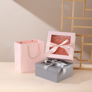 Caja de regalo de cartón rígido cuadrada transparente con tapa Heaven Earth <span class=keywords><strong>para</strong></span> <span class=keywords><strong>cumpleaños</strong></span>, recuerdos y regalos de San Valentín - Product Image 2